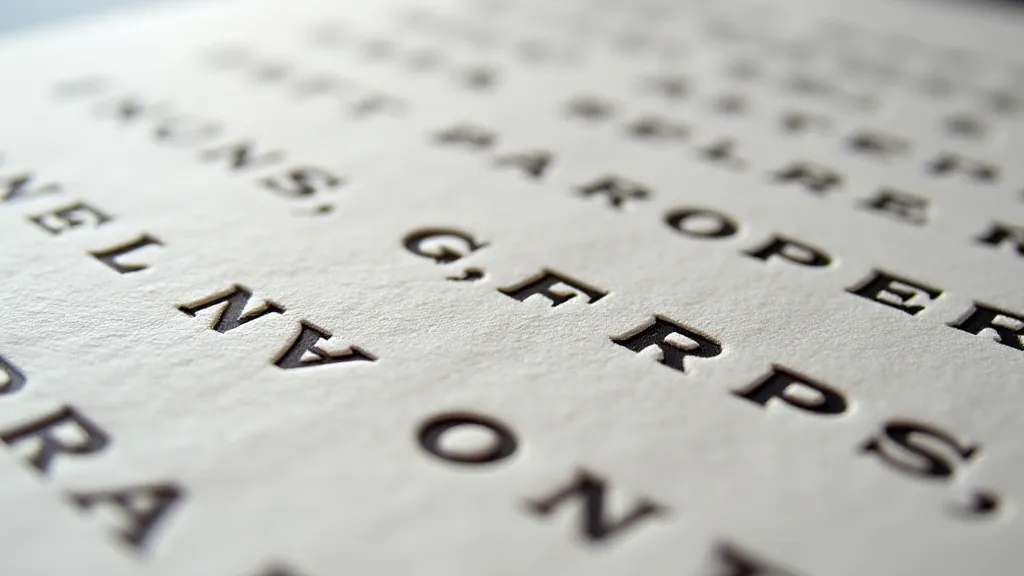 Close-up of letterpress printed invitation