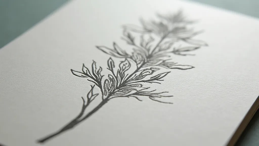 Letterpress printed card showing deep impression