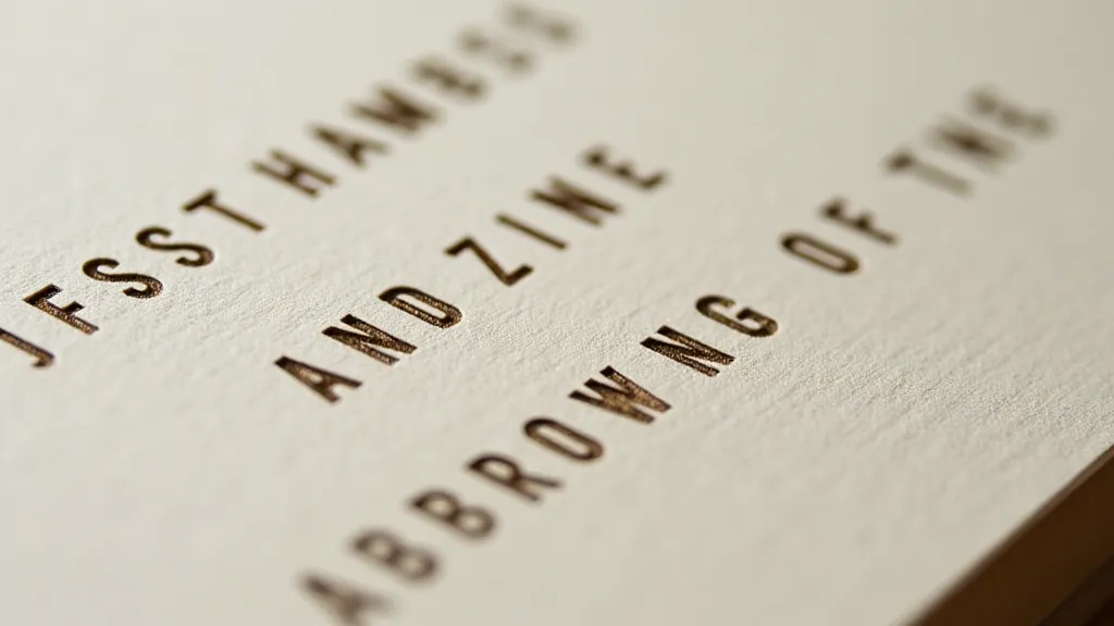 Close-up of letterpress printing texture
