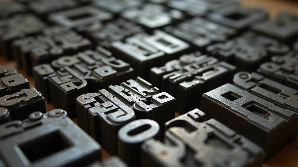 Metal letterpress type laid out