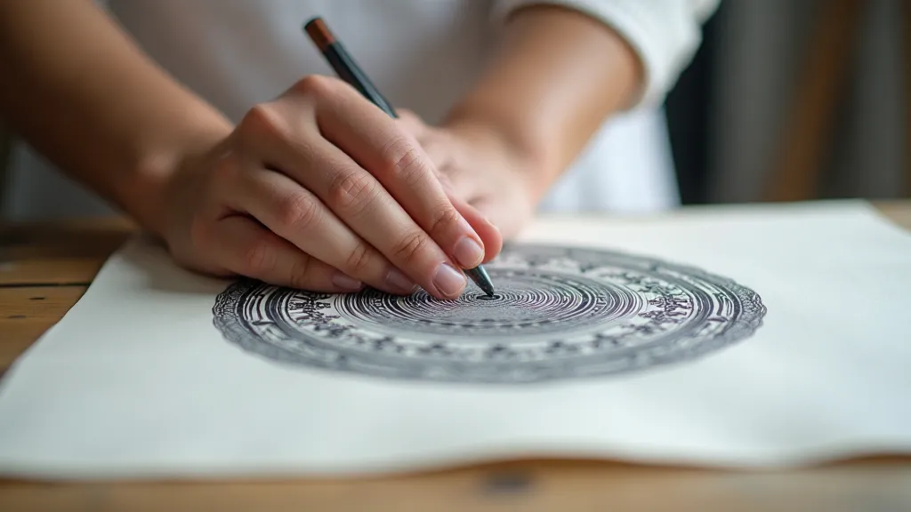 Hand experiencing letterpress tactile impression